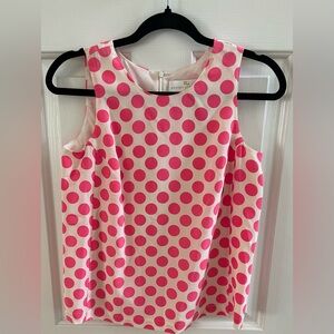 Amanda Uprichard Women Pink Polka dot Sleeveless 100% Silk Top P (XS)